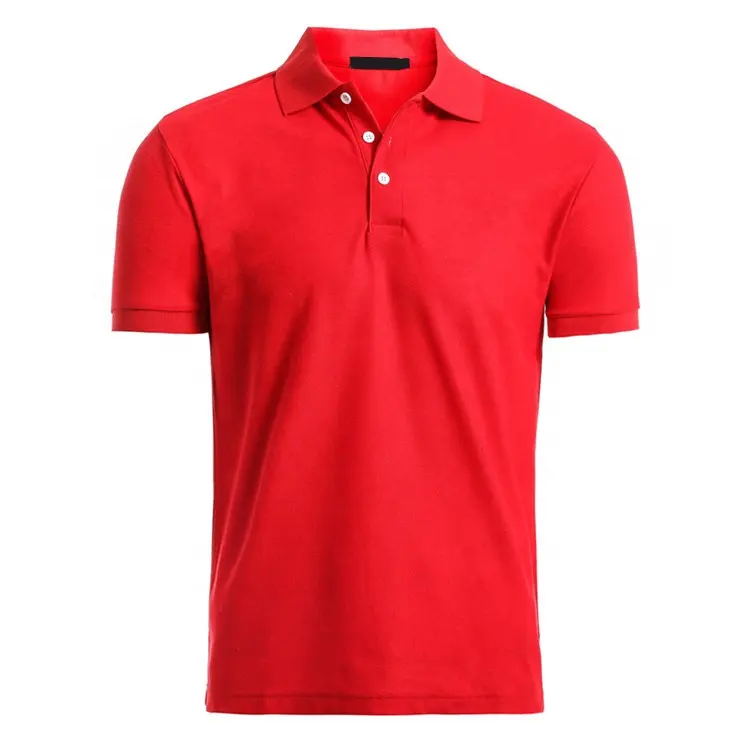 Red men polo in wholesale with custom logo and polybags