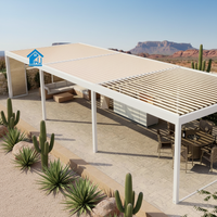Pergola en aluminium polyvalente Sweet Home, auvent rétractable motorisé pour l'extérieur, gazebo imperméable avec stores latéraux LED