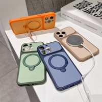 Coque de téléphone avec support anneau pour iPhone 17 Pro Max, rotation 360°, béquille métallique, antichoc