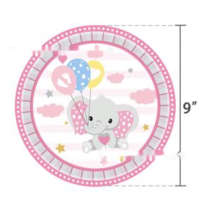Artículos para Fiesta de Niña con Temática de Elefante Rosa: Mantel, Vajilla, Plato, Vaso, Pancarta, Servilletas, Set de Decoración - Product Image 2