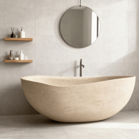 Le marbre naturel sculpté à la main de haute qualité libère les baignoires tanding baignoire de salle de bain moderne
