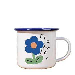 Tasse de <span class=keywords><strong>camping</strong></span> à bord bleu classique de 12oz personnalisée tasse à café en émail au design unique lavable au lave-vaisselle tasses de voiture mignonne idée <span class=keywords><strong>cadeau</strong></span> de remise des diplômes - Product Image 1