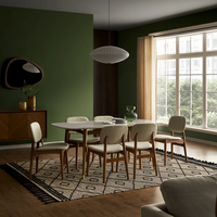 Mobilier de salle à manger moderne et luxueux pour maison Base en bois de chêne massif Table à manger en marbre Ensemble de 6 chaises