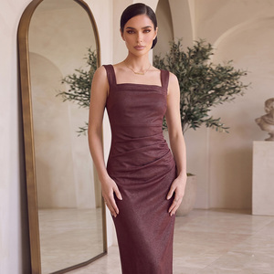 ZYHT 75274 Abito Lungo Estivo da Donna, Senza Maniche, con Motivo Arricciato, Traspirante, Vita Naturale, <span class=keywords><strong>Bordeaux</strong></span>, per Vacanze - Product Image 3