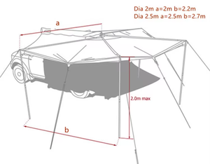 กันสาดด้านข้างรถแบบพับเก็บได้เต็นท์กันสาดด้านข้างสำหรับตั้งแคมป์กลางแจ้ง x 8.2 6.6โรงงาน - Product Image 2
