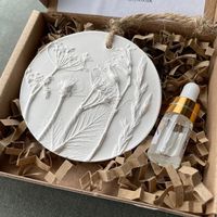 Diffuseur d'huiles essentielles suspendu en plâtre blanc, personnalisé avec logo, pierre aromatique parfumée en gypse, cadeau