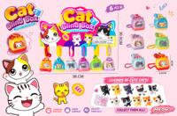 Jouet en plastique mignon chat, boîte mystère, capsule surprise avec anneau à suspendre, jouets de jeu d'imitation pour animaux de compagnie, kit de mini-poupées pour enfants