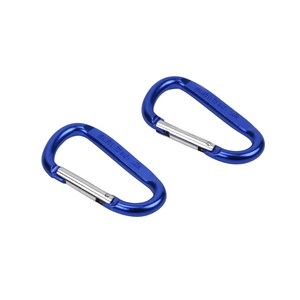 8 * 80MM China wholesale custom logo small lock keychain snap hook safety hook Aluminum Carabiner