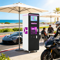 Distributeur automatique de nettoyage de casques de moto avec écran tactile SDK, options de paiement multiples, construction en acier, support OEM