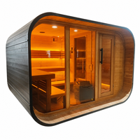 Sauna compact pour 1 à 6 personnes, utilisation en extérieur, sauna en bois, sauna à spectre complet avec éclairage LED, contrôle numérique de la température, cabine