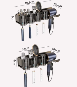 إكسسوارات الحمام: حاملات فرشاة الأسنان المثبتة على الحائط، موزع معجون الأسنان، رف فرشاة الأسنان، حامل مجفف الشعر - Product Image 3