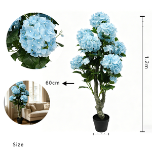 New Design Realistic Indoor <b>Outdoor</b> <b>Artificial</b> Hydrangea Flower <b>Tree</b> Modern Home Decoration Blue 3 Ft/4 Ft/5 ft Hydrangea Plants - Product Image 6