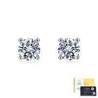 GRA Gecertificeerde Moissanite Oorknopjes 925 Sterling Zilver VVS D Kleur Geslaagd voor Diamanttest
