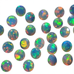 3mm Brilliant Cut Faceted Natural Ethiopian Opal Gemstone Multi <b>Fire</b> Opal Color Play for Jewelry Making HASNAIN <b>GEMS</b> Direct - Product Image 1