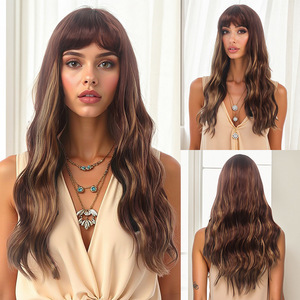 Thương Mại Nước Ngoài Tóc Giả Cos New Xiên Bangs Chọn Nhuộm Tóc Giả Châu Âu Và Hoa Kỳ Lớn Sóng Dài Xoăn Tóc Giả - Product Image 6