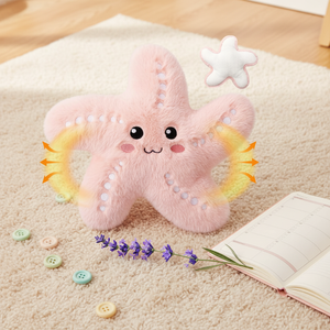 Coussin chauffant et rafraîchissant amovible en peluche <span class=keywords><strong>super</strong></span> douce en forme d'étoile de mer, avec remplissage de lavande et de graines de lin, pour 0-24 mois - Product Image 6