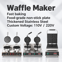 Gaufrier électrique professionnel à double tête, corps en acier inoxydable antirouille, plaque de cuisson antiadhésive 110V/220V