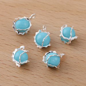 Accessoires de Connexion en Laiton pour Bracelet, Sac de Perles en Plastique 6mm Bleu Lac (08352) - Product Image 4