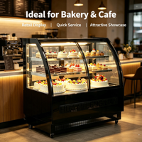 Vitrine réfrigérée anti-buée pour gâteaux et desserts, avec vitre incurvée, pour boulangerie et café