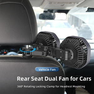 Strong Wind Speed Back Seat Vehicle <b>Fan</b> Dual <b>Head</b> Back Seat <b>Fan</b> Rotatable Dual <b>Head</b> Rear Seat Car <b>Fan</b> Factory Cooling <b>Fan</b> - Product Image 4
