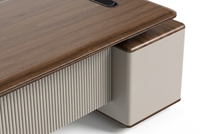 Bureau de direction moderne en forme de L avec design modulaire, montage facile, en bois, pour hôtels et villas