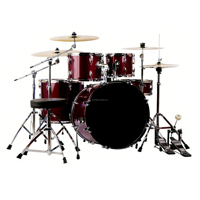 Drum Set Kit With 3 Cymbal with Cymbal Stand and Drum Stool Floor Tom Snare Kick Drum