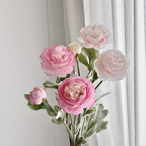 Flores Artificiales Timo, Ramo Individual de Loto y Peonía con 3 Cabezas, Flores de Seda y Plástico para Decoración de Bodas y Hogar - Product Image 3