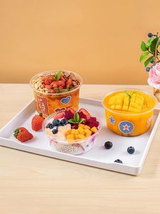 ชามสลัดพร้อมฝาโดมพลาสติกใส PET ขนาด117มม. ใช้ซ้ำได้12/16/24ออนซ์ขนม/นมช็อคโกแลตสำหรับจัดเก็บอาหารสำเร็จรูป - Product Image 4