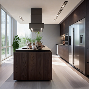 JINGSHUN Mobili da Cucina Moderni su Misura, Cucina Componibile in Legno Massello con Isola, Gabinetes De Cocina per Uso Residenziale - Product Image 2