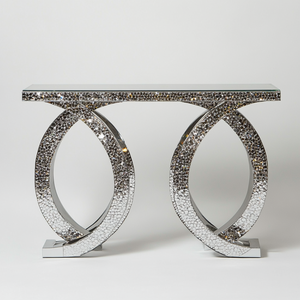Consoles de table modernes de haute qualité, populaires au prix d'usine, meubles de salon, table console à miroir argentée avec miroir - Product Image 6