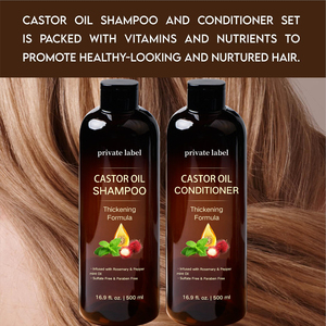 Shampoo et revitalisant à l'huile de ricin personnalisés en gros - un ensemble anti-chute de cheveux Formule épaississante pour lutter contre l'amincissement et les pellicules - Product Image 6