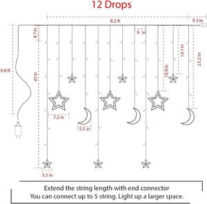 <span class=keywords><strong>Ramadan</strong></span> décoration LED fée scintillante étoile rideau lumières pour intérieur extérieur chambre anniversaire fête de mariage - Product Image 6