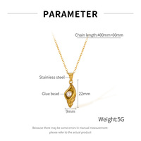 Collier personnalisé de bijoux de perles incrustées de conques sur l'océan Collier de conque en acier inoxydable doré plaqué or 18K pour femmes