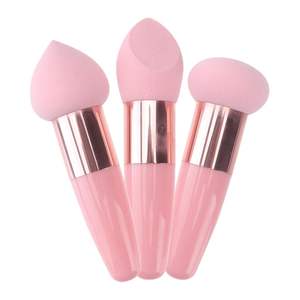 化妆海绵粉底美容混合干湿化妆品遮瑕膏面刷鸡蛋海绵粉粉扑带手柄 - Product Image 2