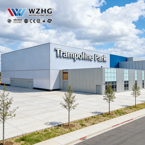 อาคารโครงสร้างเหล็กสำเร็จรูปสำหรับสนามแทรมโพลีน ความยาว 50 เมตร คุ้มค่า ประหยัด ปลอดภัย สร้างได้รวดเร็ว - Product Image 1