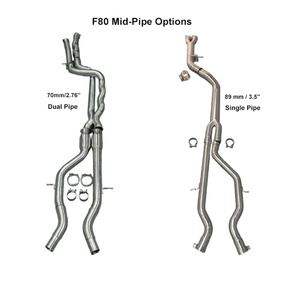 304 Stainless Steel Equal Length / Single Pipe Exhaust Midpipe for BMW F80 M3 F82 M4 S55 2014-2020 - Product Image 6