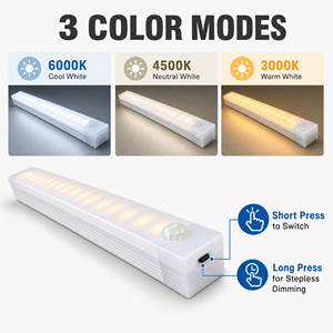Lumière LED sans fil à détecteur de mouvement 30CM, rechargeable par USB, à intensité variable, pour placard et cuisine, fabricant B2B - Product Image 5
