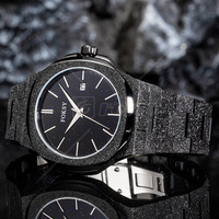 Montre élégante pour homme en acier inoxydable, bracelet de luxe en or rose givré, mouvement à quartz, cadran ciel étoilé, poussière d'étoiles