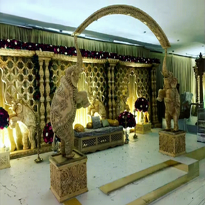 Estatuas de Elefantes de Fibra para Decoración de Bodas, Estatua de Elefante de Fibra para Entrada de Boda, Impresionante Estatua de Elefante de Boda India - Product Image 1