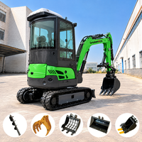 Excavator Hidrolik Crawler 1.6T Bersertifikasi Euro 5 EPA, Mesin Penggali 7600W, Bucket 0.03 Meter Kubik, Cocok untuk Pekerjaan Kebun dan Pertanian