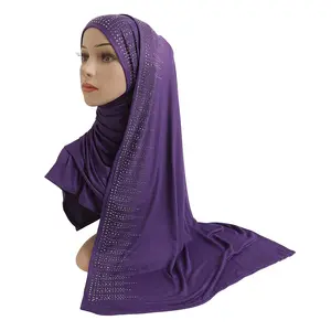 Mercerized Cotton Hot Mineral Gray Diamond Instant HijabMalay Gauze Scarf Women'S Turban Malaysian Instant Hijab