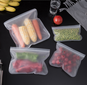 High Quality Amazon Hot Selling Silicone Food Storage Bags Eco-friendly Washable Reusable Silicone Food Storage Bag