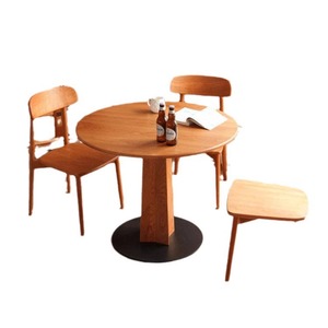 Solid Wood <b>Round</b> Dining <b>Table</b> 95cm110cm120cm Stable Modern Minimalist Design For <b>Small</b> Homes Living Room - Product Image 4