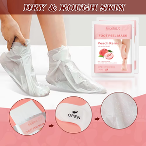 Maschera Esfoliante per Piedi OEM all'Acido Salicilico e Pesca, Trattamento Spa per Pedicure, Cura <span class=keywords><strong>dei</strong></span> Piedi Secchi e <span class=keywords><strong>Talloni</strong></span> Screpolati - Product Image 6