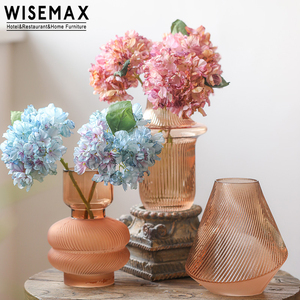 WISEMAX FURNITURE Nordic home decoration <span class=keywords><strong>vasi</strong></span> di fiori di colore trasparente piccoli <span class=keywords><strong>vasi</strong></span> di gemme di vetro rotondi per la camera d'albergo di casa - Product Image 2