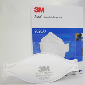 Respirateur jetable 3M 9320A + P2/FFP2 Masque non tissé à 5 couches et à pli plat avec bandeau élastique pour lutter contre la pollution de l'air - Product Image 1