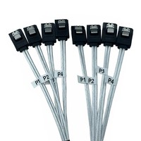 Kabel Data Hard Drive SATA 3.0 7Pin 4 Saluran 0.5M 6Gbps Kabel Sinyal HDD SSD Server Internal