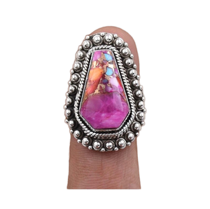 Trendy Orange Dahlia Copper Turquoise <b>Ring</b> 925 Sterling <b>Silver</b> Wedding Gemstone <b>Rings</b> for Women's Claw <b>Set</b> Anniversary Jewelry - Product Image 1