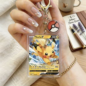 Porte-clés tendance Pocket Elf <span class=keywords><strong>GX</strong></span> en acrylique transparent imprimé UV, pendentif double face en forme de carte, mignon Eevee, marchandise d'anime - Product Image 1