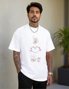 T-Shirt Unisex con Motivo Cuore e Teschio, in Cotone, Manica Corta, Stampa Casual, Collo Tondo, Vestibilità Regolare, Lavabile in Lavatrice, Taglie S-XXXXL - Product Image 2